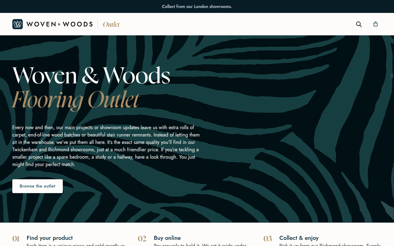 Screenshot of the W&W Flooring Outlet website