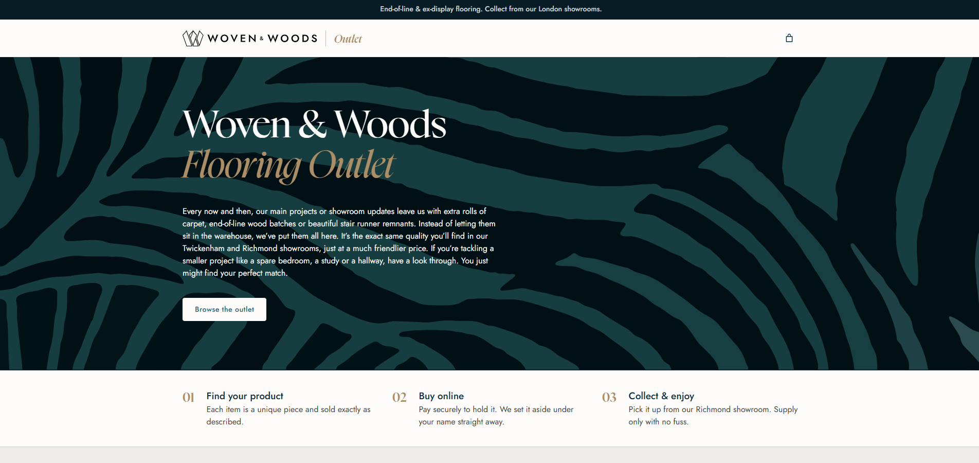 Screenshot of the W&W Flooring Outlet website
