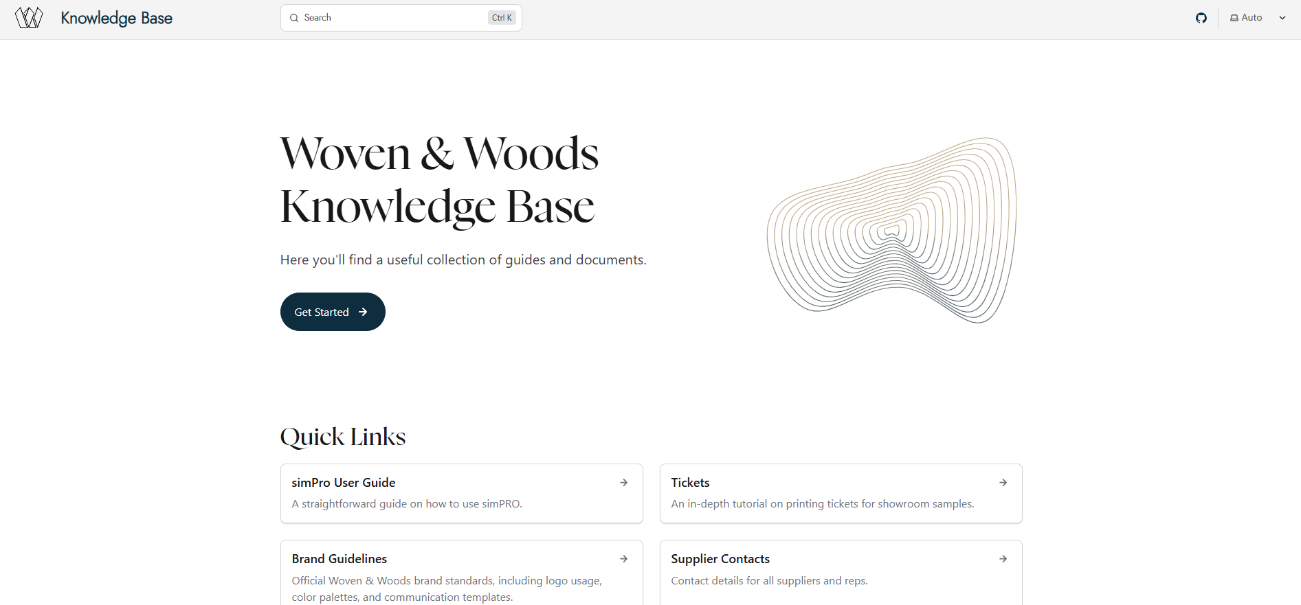 Screenshot of the W&W Knowledge Base